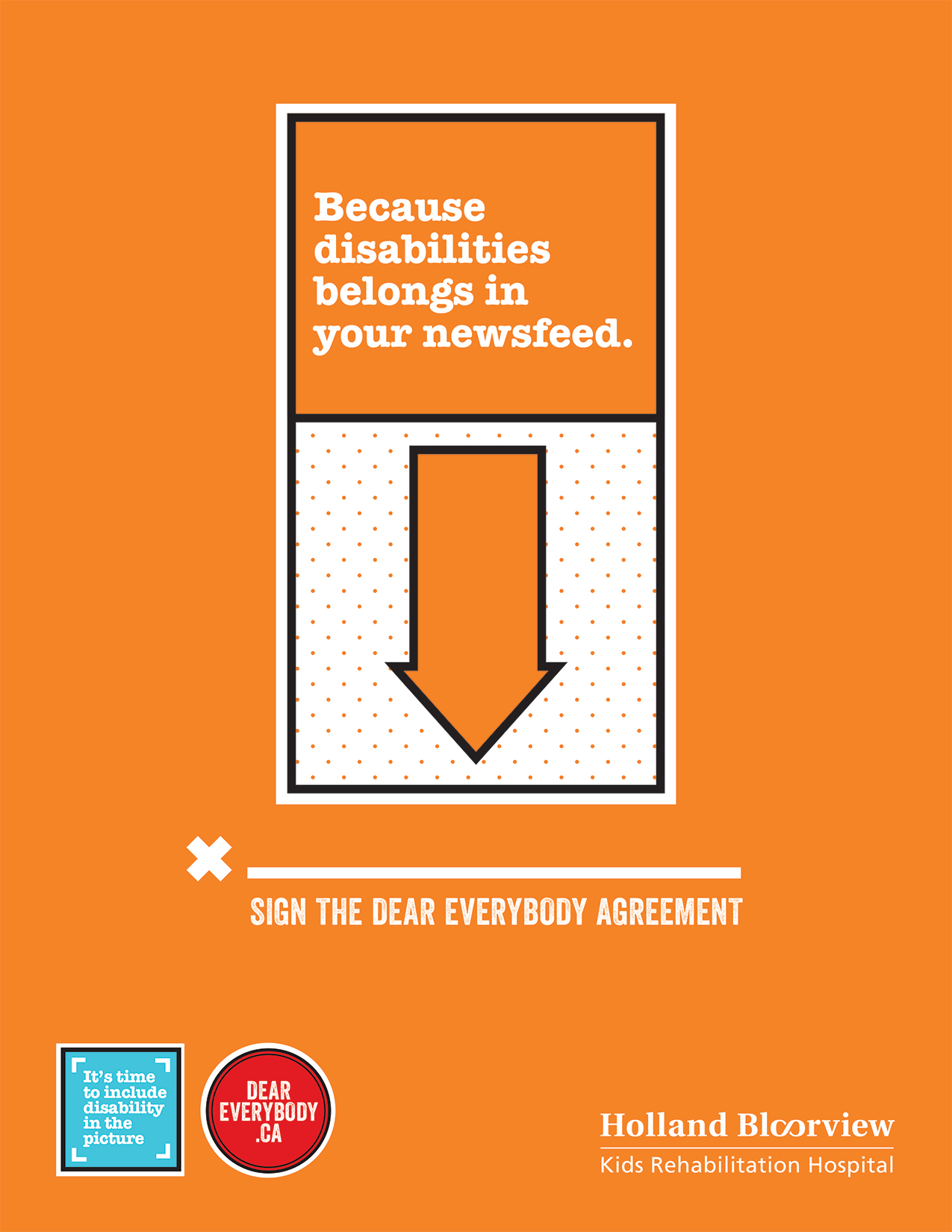 Preview of orange poster with newsfeed message