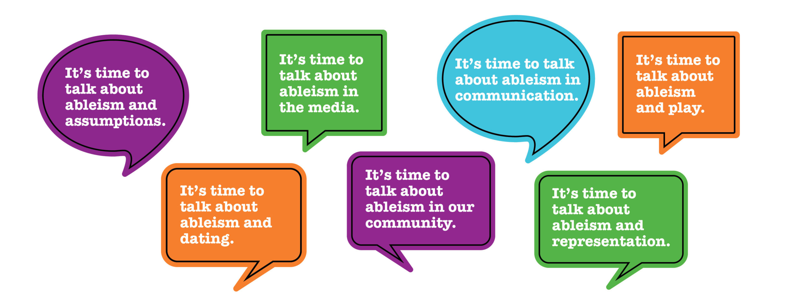 Speech bubbles in different colours